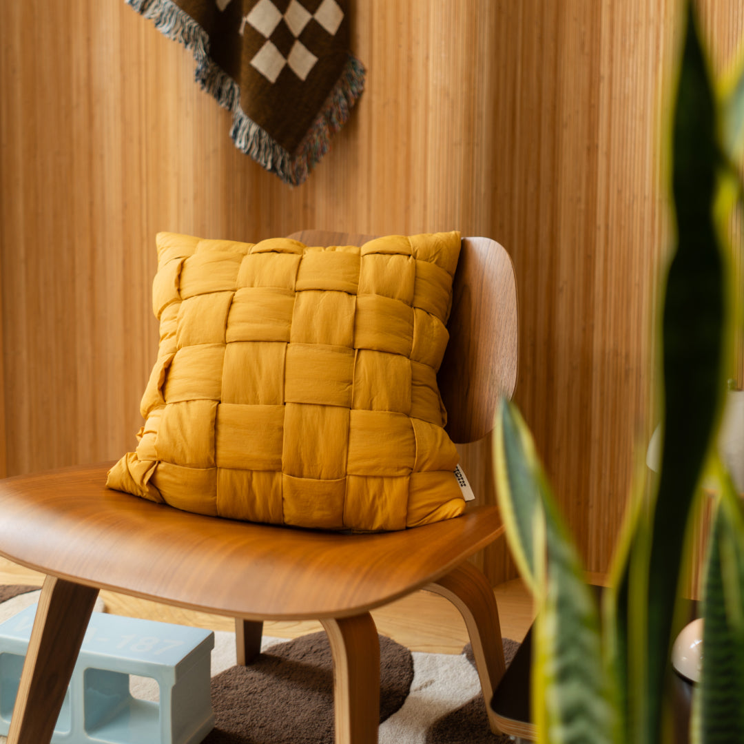 The Weave Pillow - Yurt Yellow